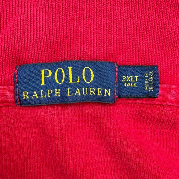 Polo Ralph Lauren Quarter Zip Sweater Mens 3XLT Red Big Tall Cotton Ribbed - Picture 7 of 11